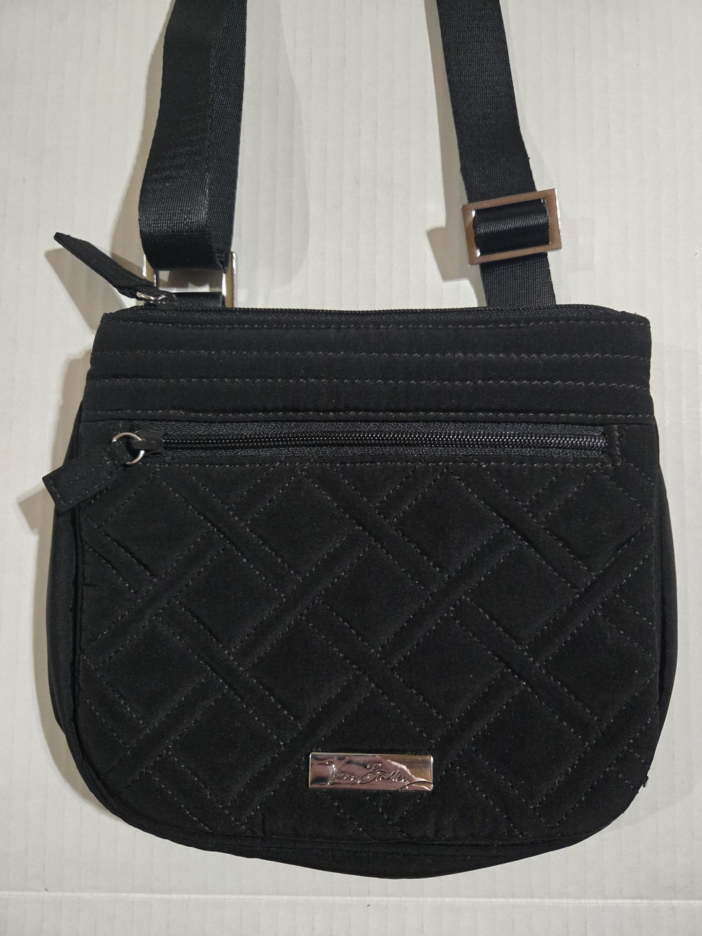 Vera Bradley Black Quilted Little Flap Hipster Crossbody Bag